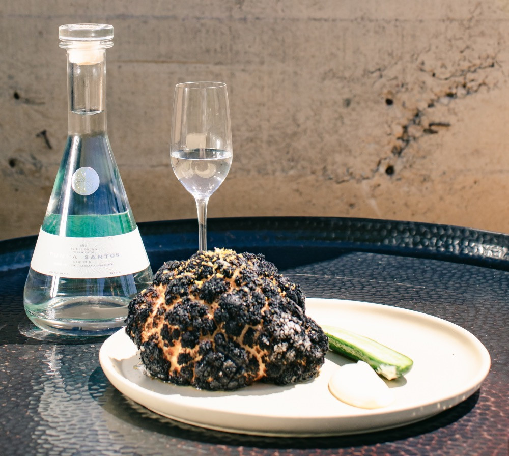 Siping Tequila Liqueur Pairing - Coliflor Rostizada Mayonesa Trufada | Pepinillo | Tamal de Tuétano