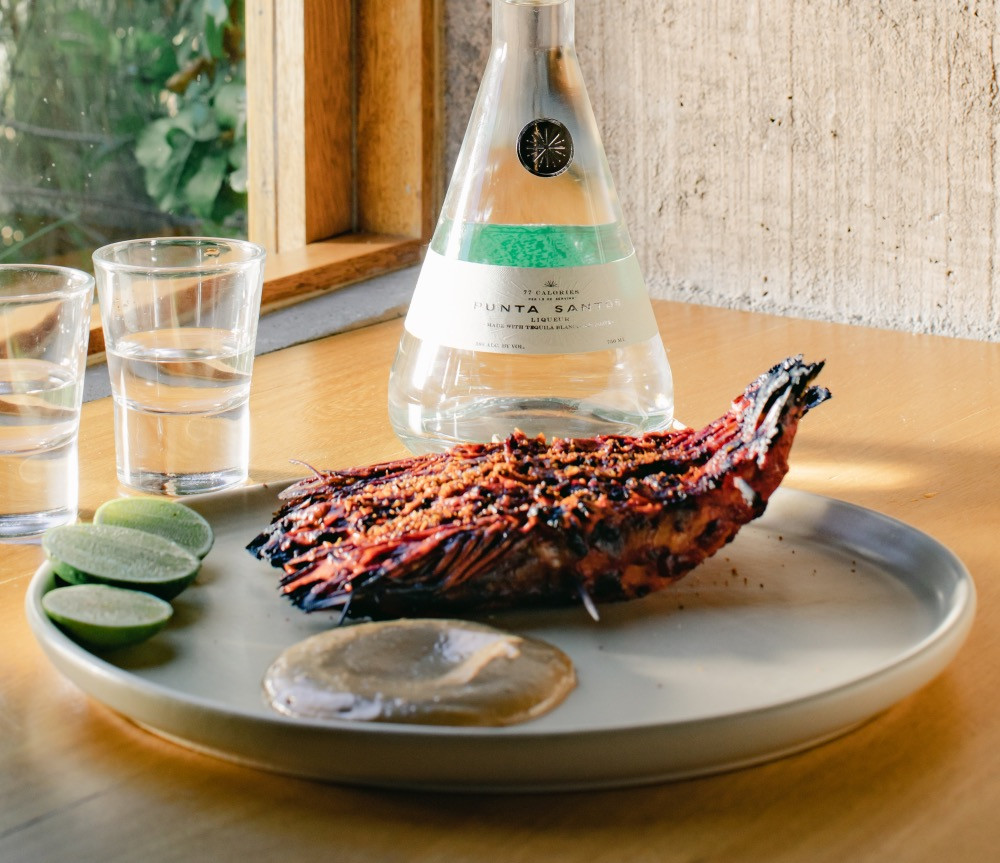 Siping Tequila Liqueur Pairing - Camarón Zarandeado Mayonesa de Chile Toreado | Ajo Crujiente | Togarashi